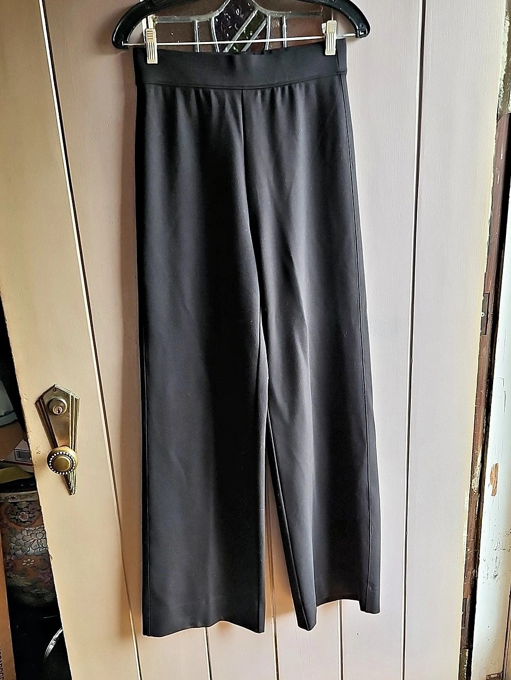 Rag & Bone Ponte Wide Leg Pull On Pants in Black